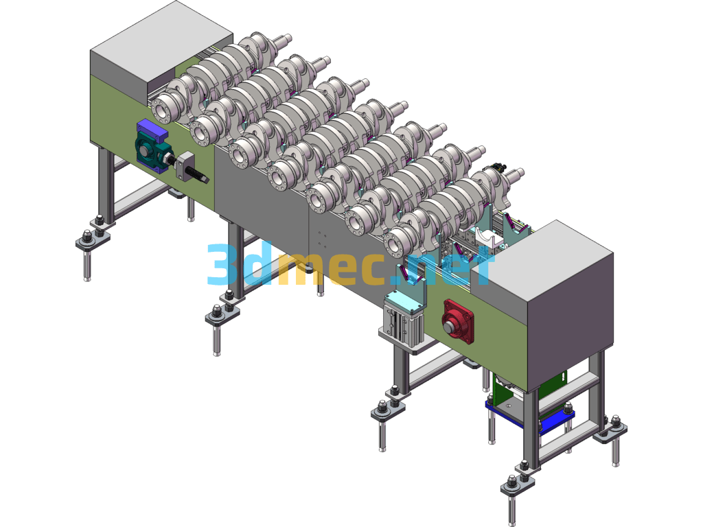 Crankshaft Conveyor Line SolidWorks 3D Model Free Download
