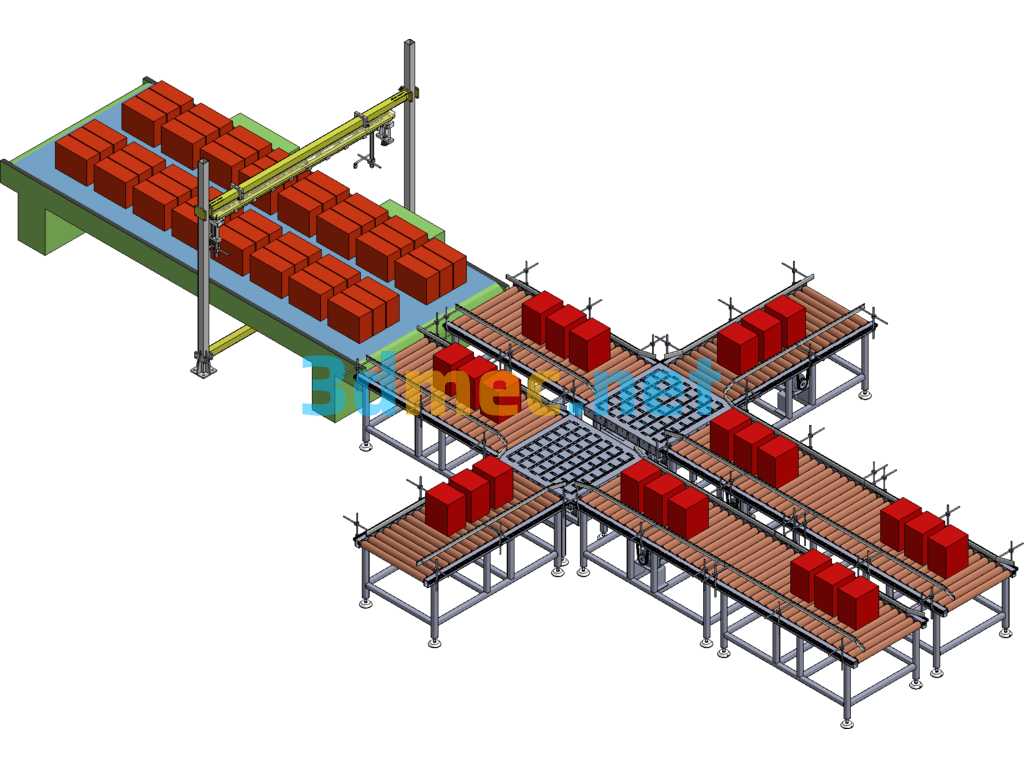 Large-Scale Assembly Line Product QR Code Reading Detection And Rejection Equipment SolidWorks 3D Model Free Download