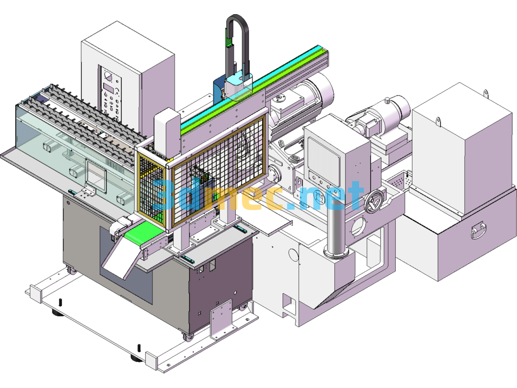 Centerless Grinding Machine Loading And Unloading SolidWorks 3D Model Free Download