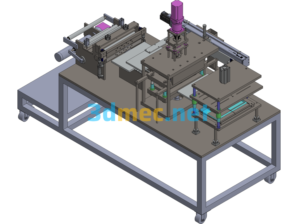 Lithium-Ion Battery Feeder Conveyor Cutting Machine Exported 3D Model Free Download
