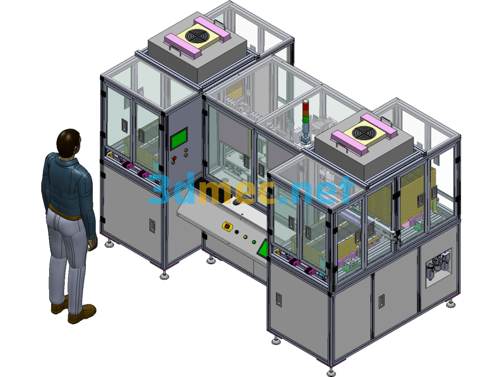 Glass White Piece Detection Automatic Put Away Tray Sorting Machine SolidWorks 3D Model Free Download