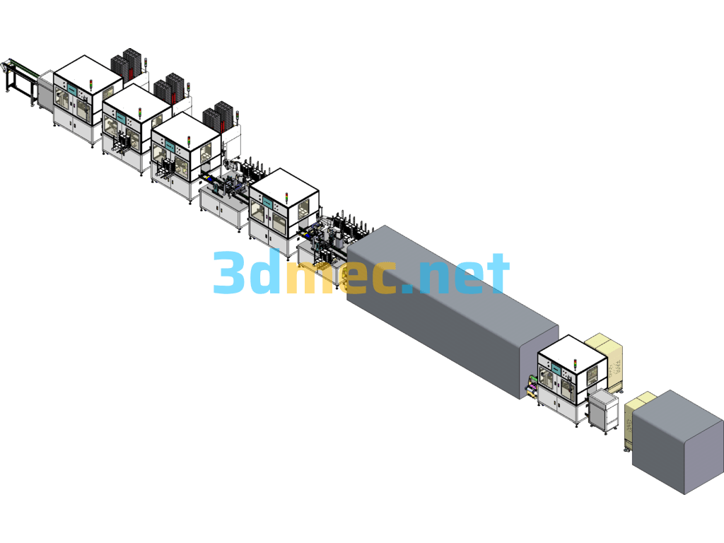 8-Channel TR Component Integrated Automatic Assembly Line SolidWorks 3D Model Free Download