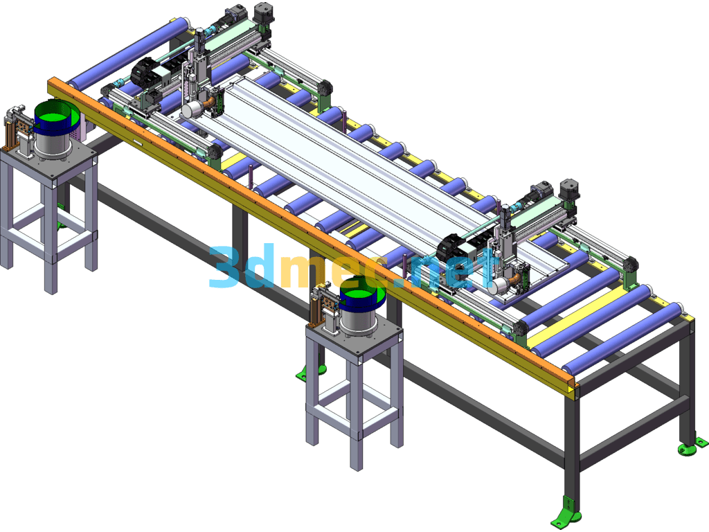 Three-Axis Visual Automatic Studding Unit For Wall Panels SolidWorks 3D Model Free Download