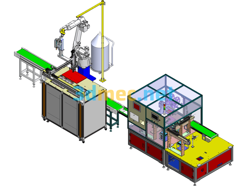 Design Of Automatic Assembly Line For Digital Electronics SolidWorks 3D Model Free Download
