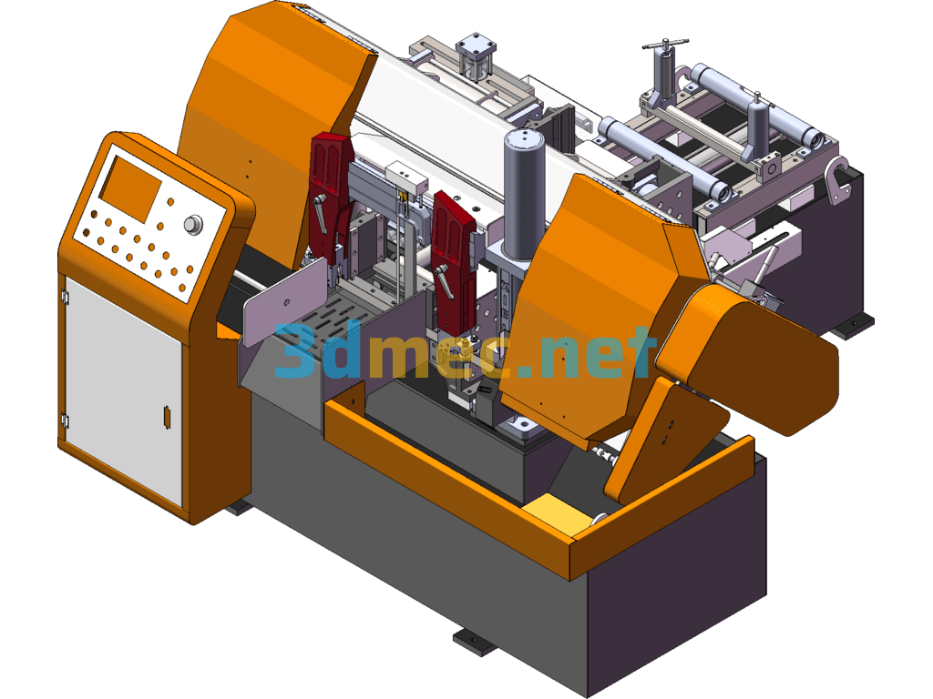 Fully Braked CNC Sawmill 4230,330 Sawmill SolidWorks 3D Model Free Download