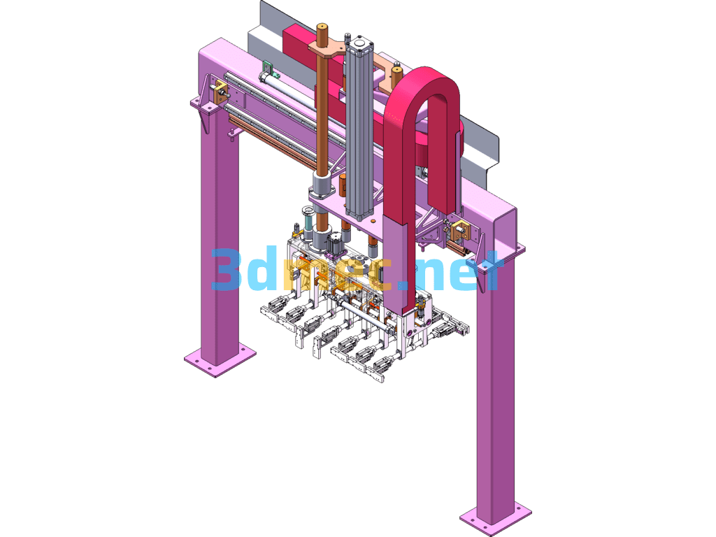 Isometric Gripping Mechanism SolidWorks 3D Model Free Download