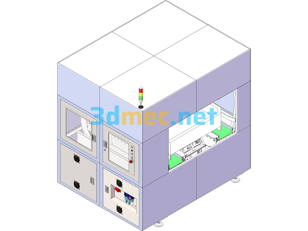 Square Box Turning And Translating Machine SolidWorks 3D Model Free Download