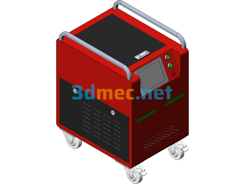 Handheld 100-300W Air-Cooled Laser Cleaner SolidWorks 3D Model Free Download