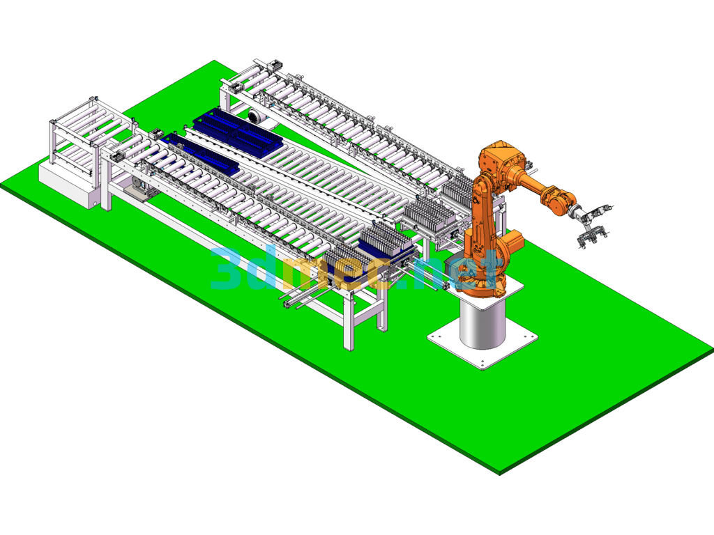 New Energy Battery Module Automation Assembly And Cell Automation Unpacking On Line SolidWorks 3D Model Free Download