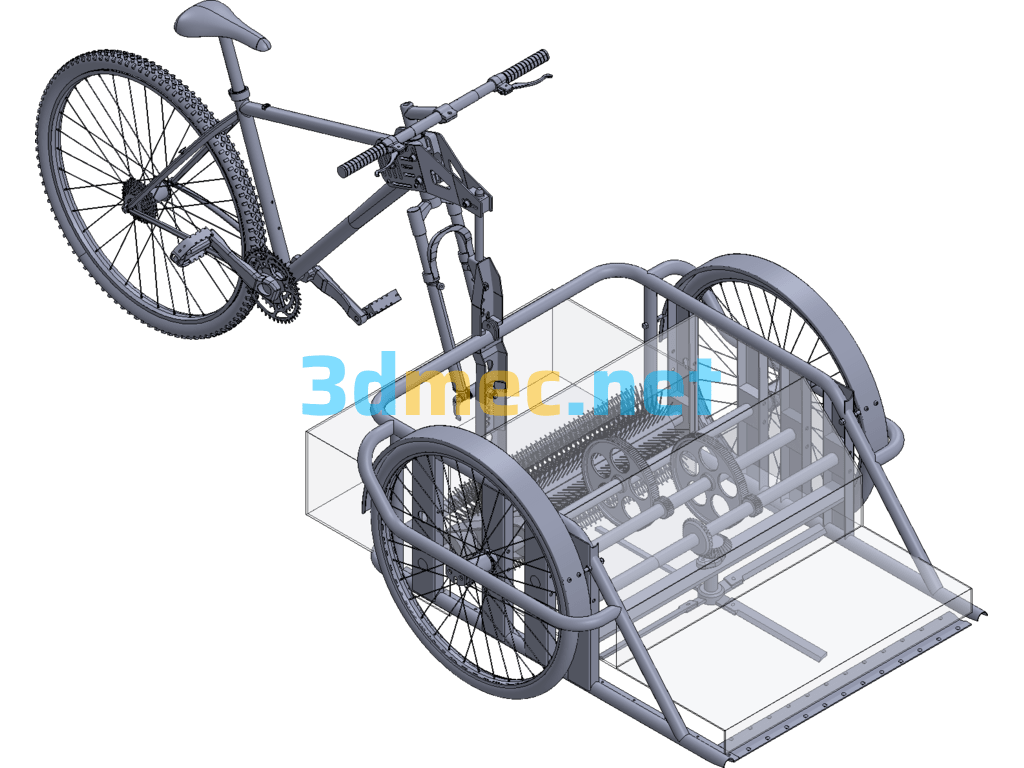 Man-Powered Lawn Mower Creo(ProE) 3D Model Free Download