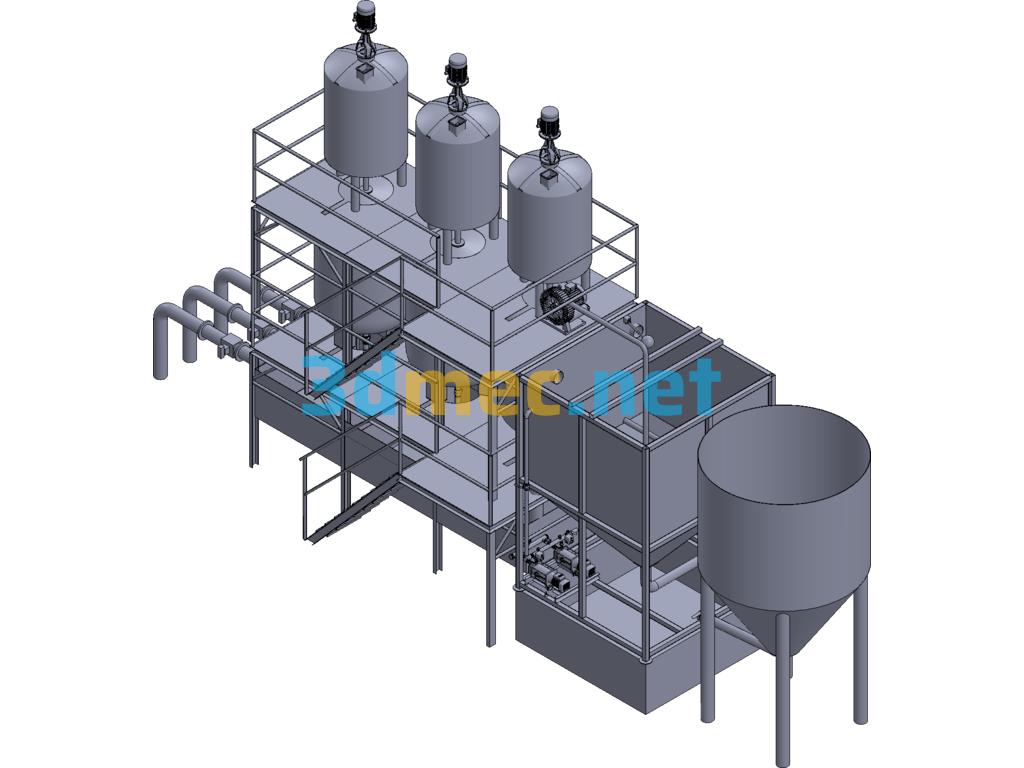 Sewage Ultra-Clean Treatment Equipment Creo(ProE) 3D Model Free Download