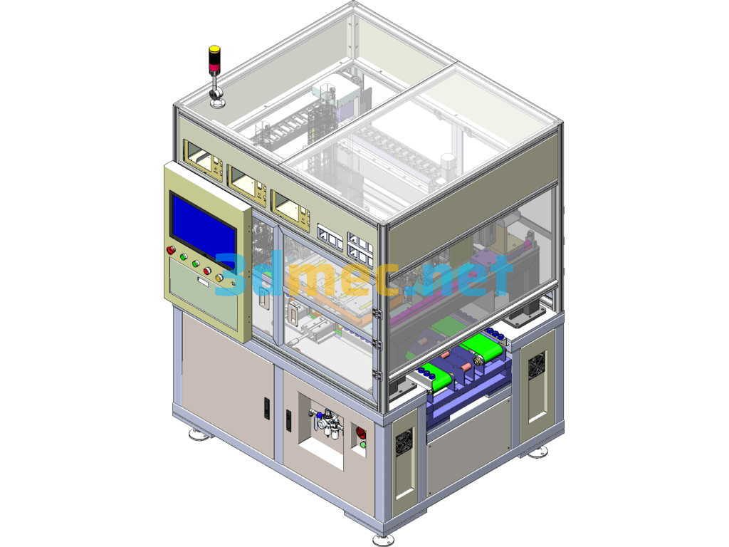 Three-Head Distance Automatic Adjustment LCD Backplane Dispenser SolidWorks 3D Model Free Download