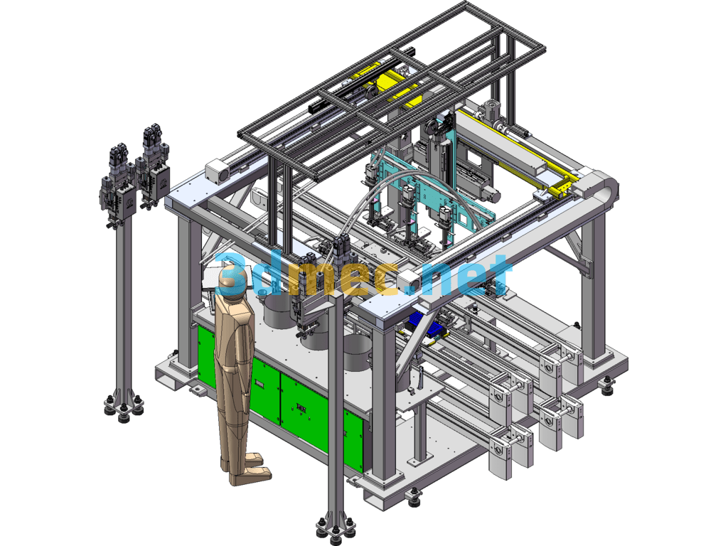 New Energy Module PACK Line Core Coating Station SolidWorks 3D Model Free Download
