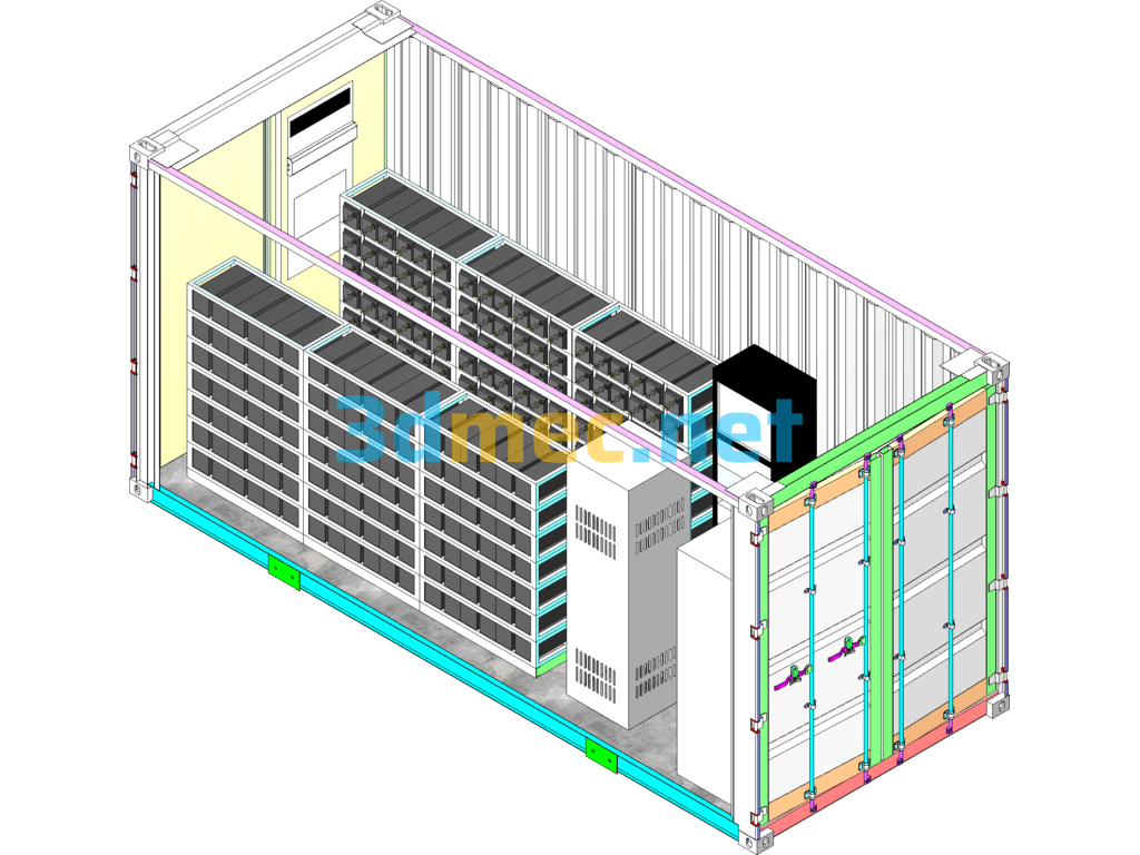 20-Foot Container For Energy Storage SolidWorks 3D Model Free Download