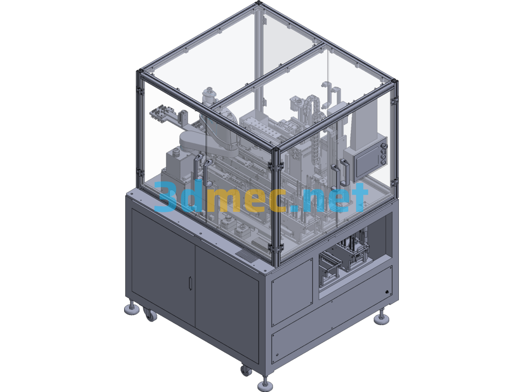 Platen Type One-Piece Molding Capacitor Resistor Inductor Clip Loading Robot Fixed-Point Shifting Machine SolidWorks 3D Model Free Download