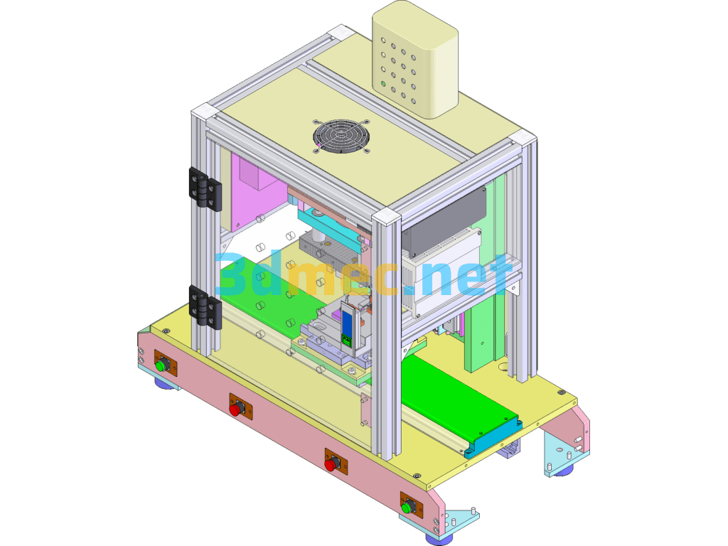 Desktop Three-Station Hot Melt Machine SolidWorks 3D Model Free Download