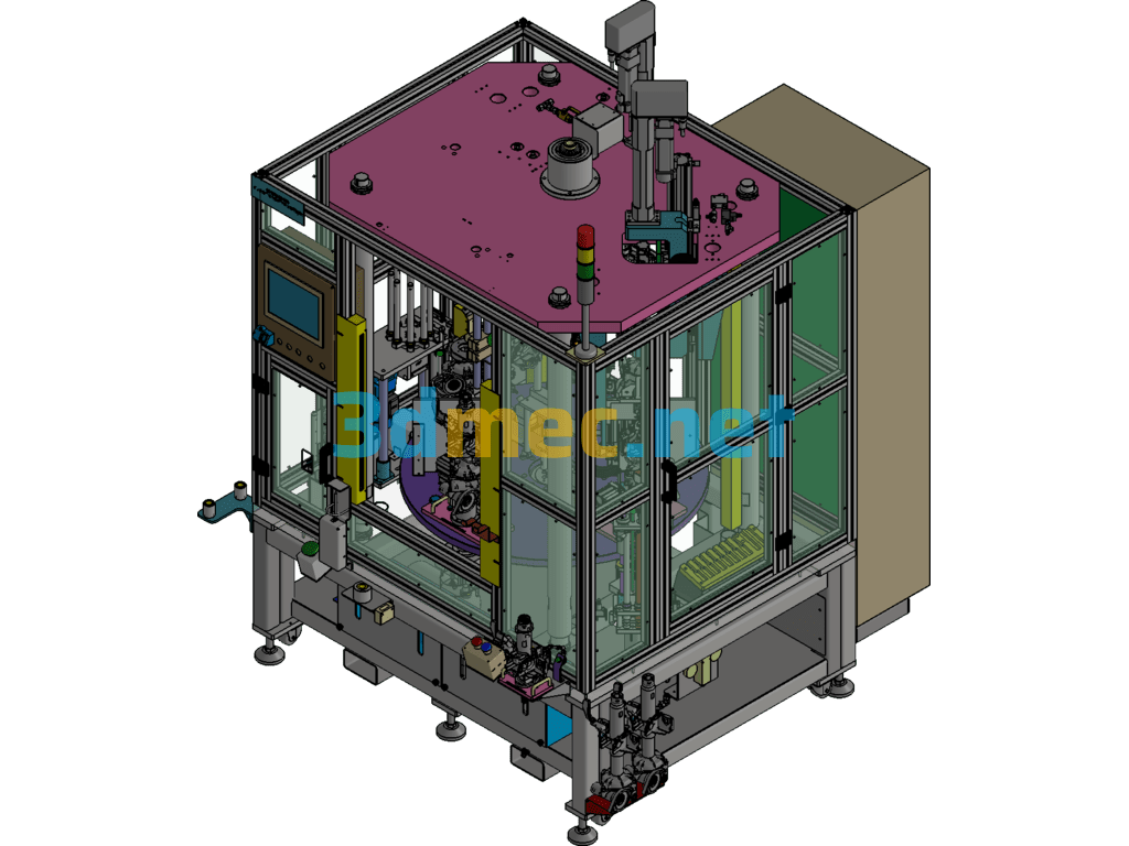 Automatic Press-Fit Circlip Tie Rod Assembly Machine OP170 & OP180 Inventor 3D Model Free Download